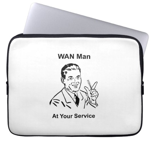 WAN-Mann in Ihrem Service Retro Tech Laptopschutzhülle (Vorderseite)