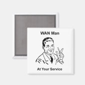 WAN-Mann in Ihrem Service Retro Tech Magnet (Vorderseite/Rückseite)