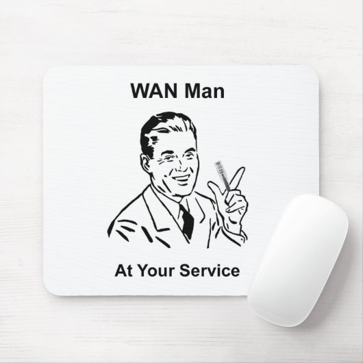 WAN-Mann in Ihrem Service Retro Tech Mousepad (Mit Mouse)