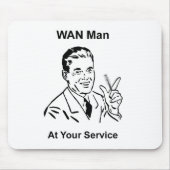 WAN-Mann in Ihrem Service Retro Tech Mousepad (Vorne)