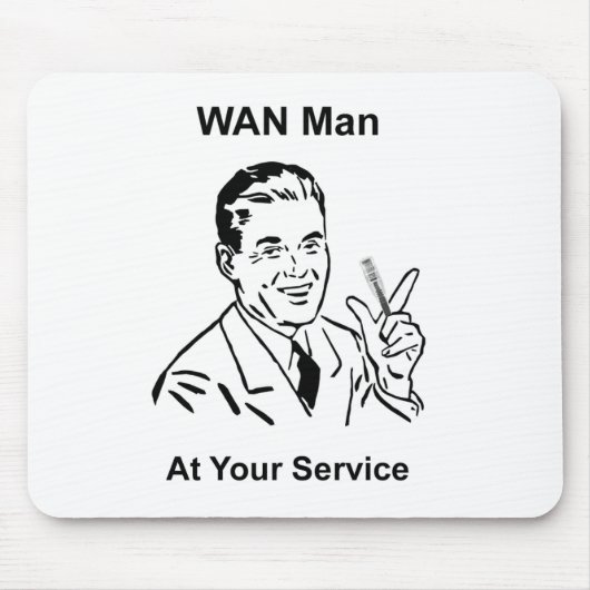 WAN-Mann in Ihrem Service Retro Tech Mousepad (Vorne)
