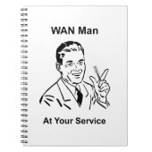 WAN-Mann in Ihrem Service Retro Tech Notizblock (Vorderseite)