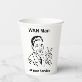 WAN-Mann in Ihrem Service Retro Tech Pappbecher (Vorderseite)
