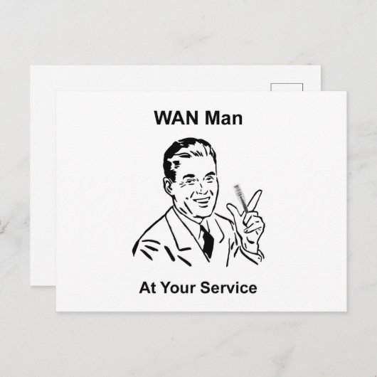 WAN-Mann in Ihrem Service Retro Tech Postkarte (Vorne/Hinten)