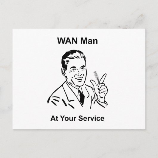 WAN-Mann in Ihrem Service Retro Tech Postkarte (Vorderseite)