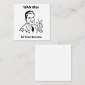 WAN-Mann in Ihrem Service Retro Tech Quadratische Visitenkarte (Vorne/Hinten)