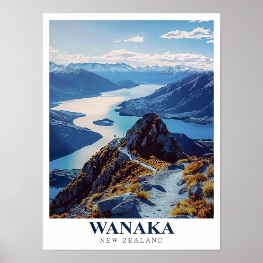 Wanaka Drucke -Roys Peak Poster -Wanaka Neuseeland (Vorne)