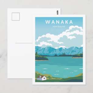 Wanaka Neuseeland Reiseort Illustration Postkarte