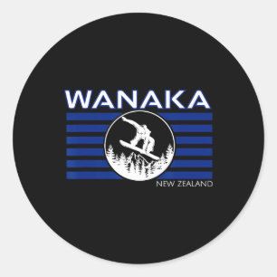 Wanaka Neuseeland Snowboarding New Zealander Snow Runder Aufkleber