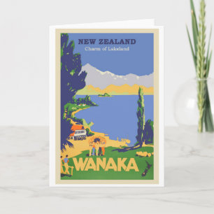 Wanaka, Neuseeland Vintage-Reiseposter Karte