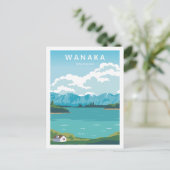Wanaka New Zealand Reiseziel Illustration Postkarte (Stehend Vorderseite)