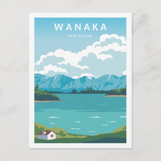 Wanaka New Zealand Reiseziel Illustration Postkarte (Vorderseite)