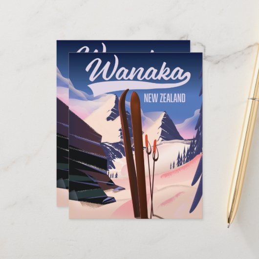 Wanaka New Zealand Skipposter (Vorderseite/Rückseite Beispiel)