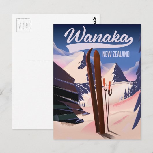 Wanaka New Zealand Skipposter Postkarte (Vorne/Hinten)