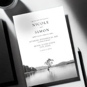 Wanaka Tree Watercolor Landschaft Hochzeit Einladung