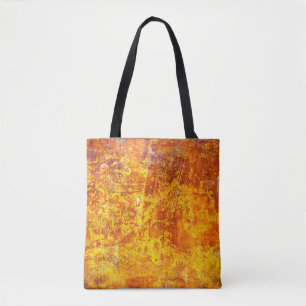 Wand aus abstrakt orangefarbenem Beton, Tasche