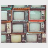 Wand aus farbenfrohen Retrofernsehern Geschenkpapier (Flach)