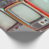 Wand aus farbenfrohen Retrofernsehern Geschenkpapier (Ecke)