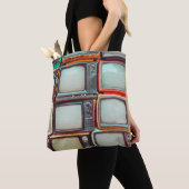 Wand aus farbenfrohen Retrofernsehern Tasche (Von Nahem)