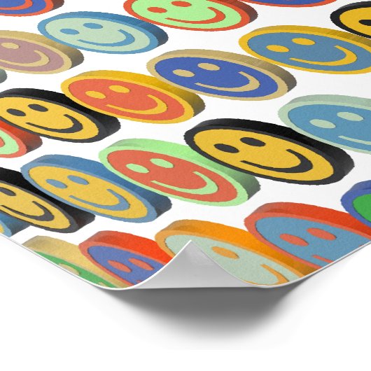 Wand aus lächelnden Gesichtern Plakat (Ecke)