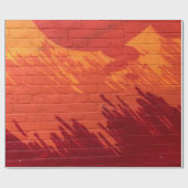 Wand aus rotem und orangefarbenem Ziegelstein Geschenkpapier (Flach)