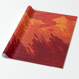 Wand aus rotem und orangefarbenem Ziegelstein Geschenkpapier