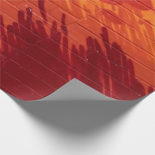 Wand aus rotem und orangefarbenem Ziegelstein Geschenkpapier (Ecke)