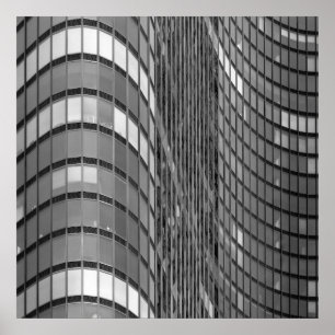 Wand aus Stahl und Glas, modern Poster