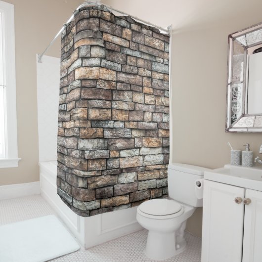 Wand aus Wandstein Duschvorhang (Beispiel)