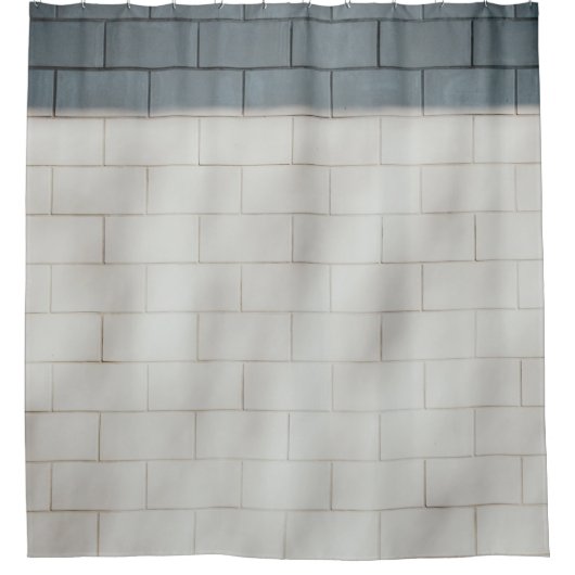 Wand aus weißem Backstein Duschvorhang (Vorderseite)