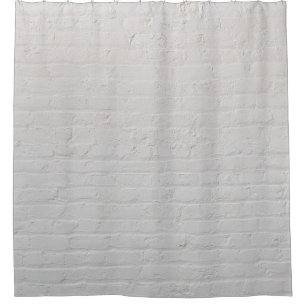 Wand aus weißem Backstein Duschvorhang