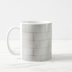 Wand aus weißem Backstein Kaffeetasse