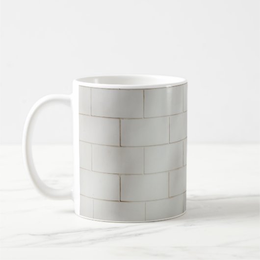 Wand aus weißem Backstein Kaffeetasse (Links)