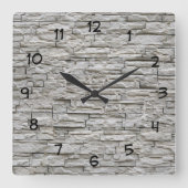 Wand-Decke aus Steinaussehen Quadratische Wanduhr (Vorderseite)