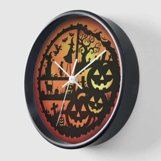 Wand-Dekoruhr Halloween Uhr (Winkel)