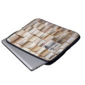 Wand der Bücher dekoriert Laptopschutzhülle (Vorne Knopf)