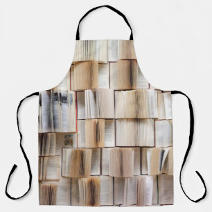 Wand der Bücher dekoriert Schürze