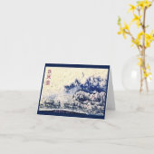 "Wand der Wellen - Creme" Grußkarte Karte (Gelbe Blume)