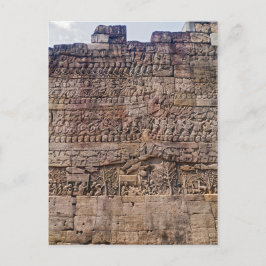 Wand, die Kunst-Szene, Bayon Tempel, Siem Reap Postkarte