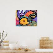 Wand Graffiti-Augen Peace and Liebe Message Poster (Küche)