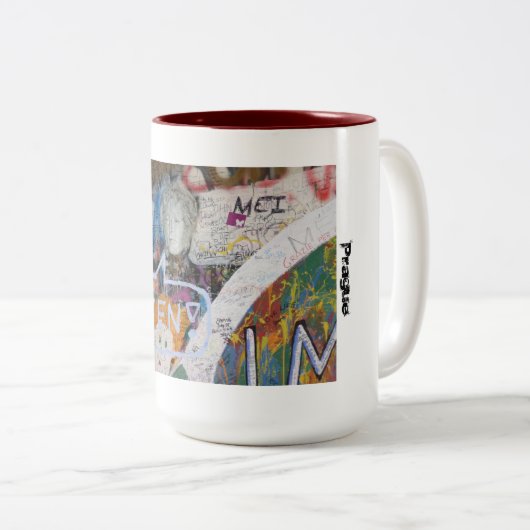 Wand Johns Lennon, Prag-Tasse Zweifarbige Tasse (VorderseiteRechts)