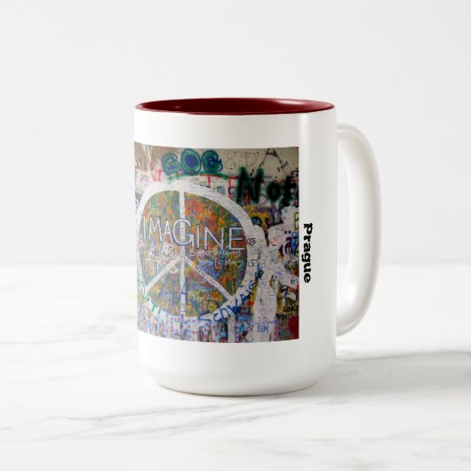 Wand Johns Lennon, Prag-Tasse Zweifarbige Tasse (VorderseiteRechts)