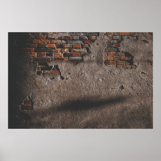 Wand mit gebrochenen Ziegeln Poster (Vorne)