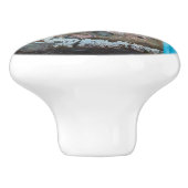 Wand, Tür und Fenster sind rot, blau und grau Keramikknauf (Seitenansicht)