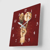 Wand-Uhr am Rock- und Roll-Square Quadratische Wanduhr (Winkel)