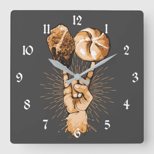 Wand-Uhr am Rock- und Roll-Square Quadratische Wanduhr (Vorderseite)