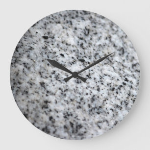 Wand-Uhr aus weißem und schwarzem Granit Große Wanduhr