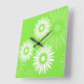 Wand-Uhr Blumen der Sommerzeit grüne Quadratische Wanduhr (Winkel)