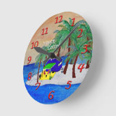 Wand-Uhr für Retro-Camper Runde Wanduhr (Winkel)