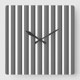 Wand-Uhr für schwarze und graue Streifen Quadratische Wanduhr